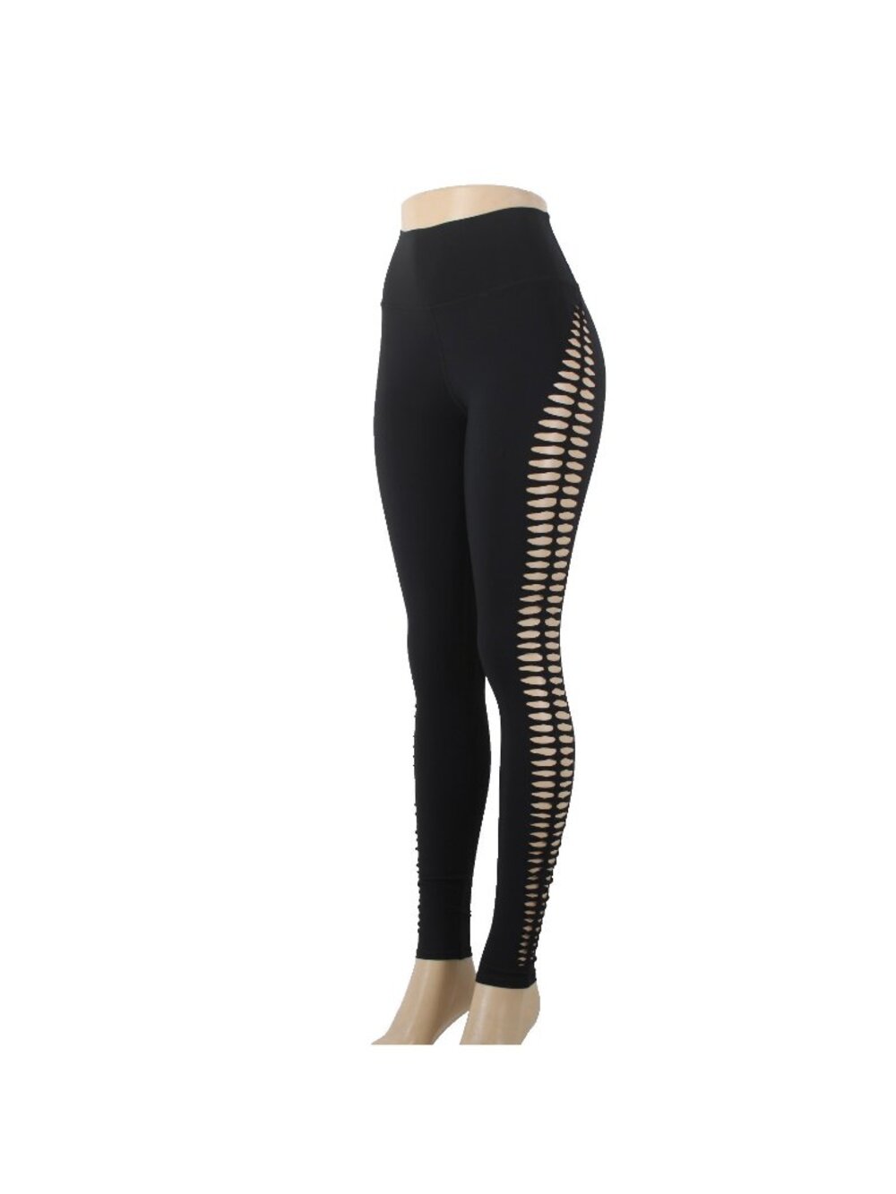 Alo AW Pant Sz XXS x 28 Black Laser Cut Sides Spandex Nylon Blend AW Pant